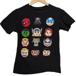 Marvel Kids Short Sleeve Emoji Superheroes Crewneck Graphic Tee. Youth Large.
